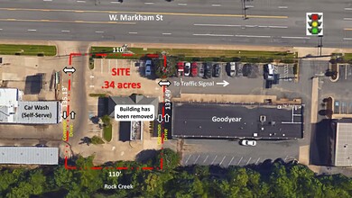 11415 W Markham St, Little Rock, AR - aerial  map view