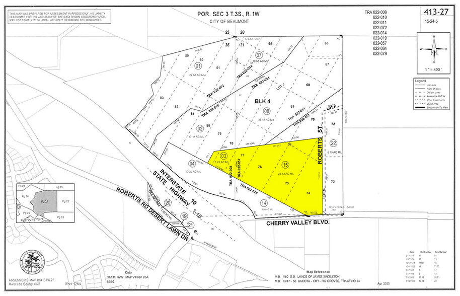 36240 Cherry Valley, Calimesa, CA for sale - Plat Map - Image 3 of 4