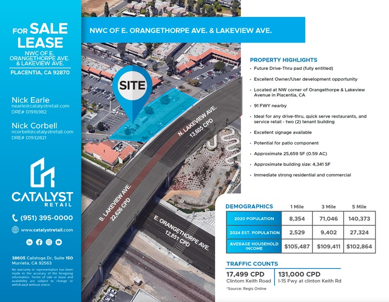 NWC of E. Orangethorpe Ave, Placentia, CA 92870 Retail for Lease