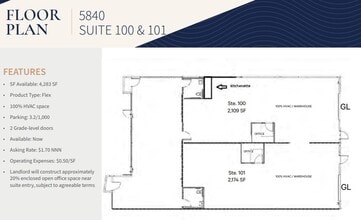 5860 El Camino Real, Carlsbad, CA for lease Floor Plan- Image 2 of 3