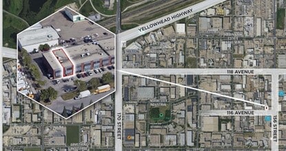 15604-15626 116 Ave NW, Edmonton, AB - AERIAL map view - Image1