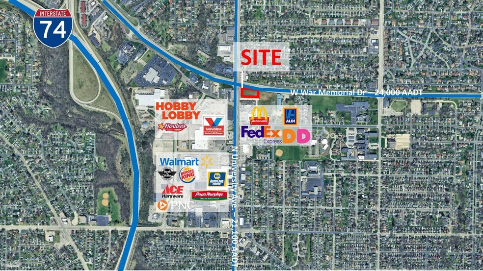 1015 E War Memorial Dr, Peoria, IL for lease - Building Photo - Image 2 of 4