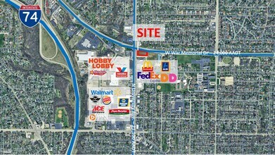 1015 E War Memorial Dr, Peoria, IL - AERIAL  map view