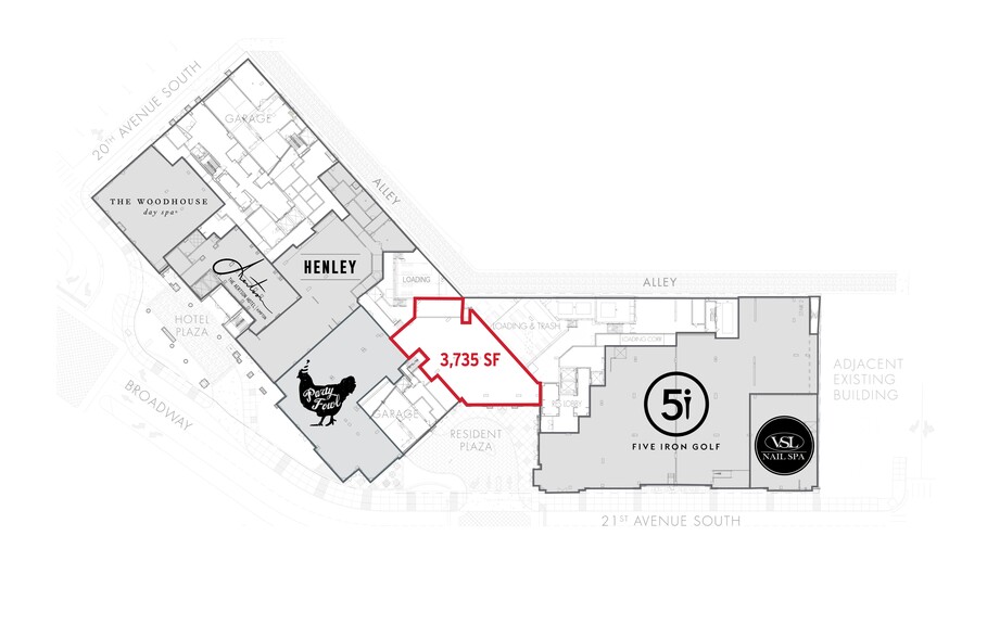 905 20th Ave S, Nashville, TN for lease - Site Plan - Image 1 of 6