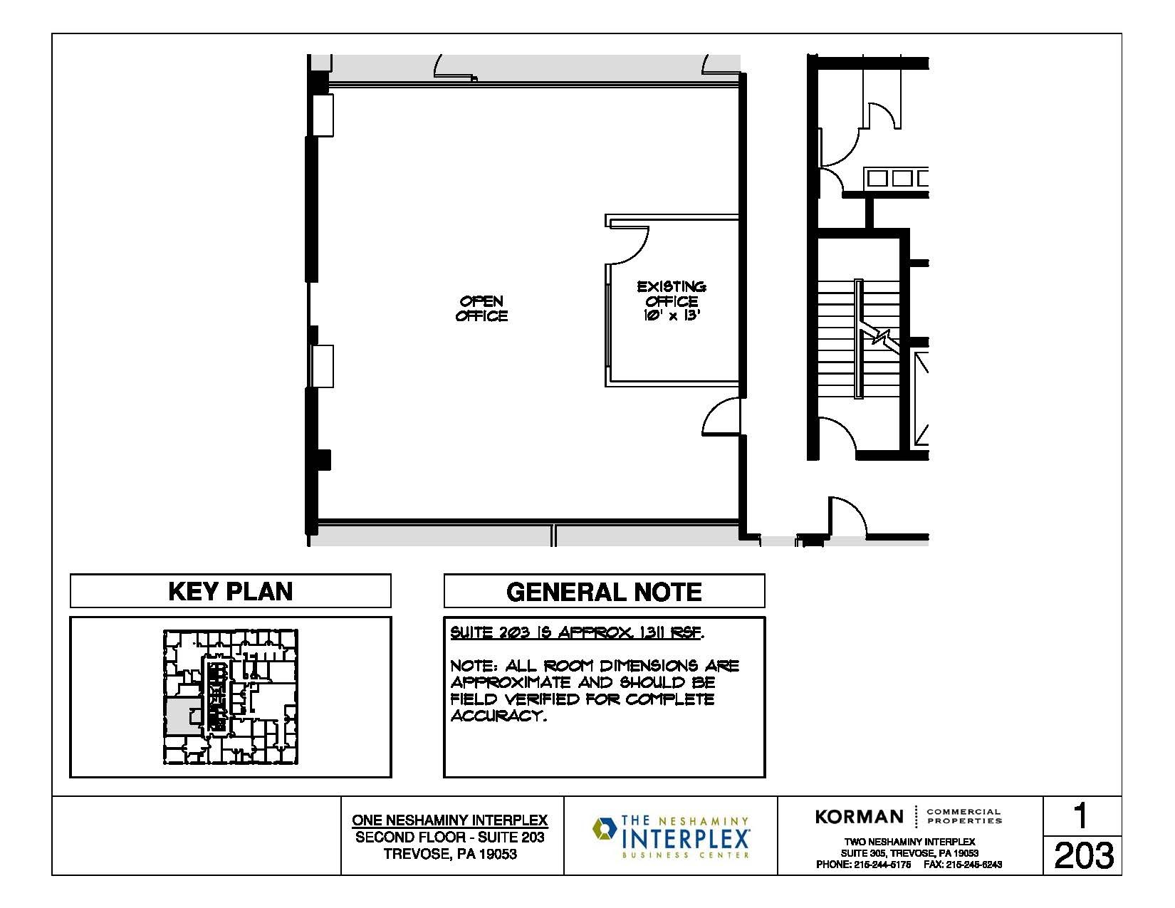 1 Neshaminy Interplex, Trevose, PA for lease Floor Plan- Image 1 of 2