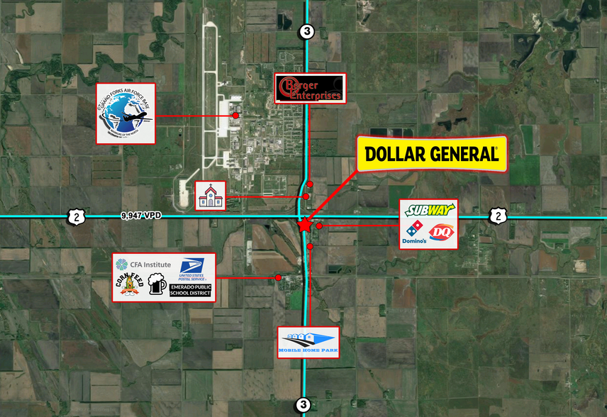 202 5th St, Emerado, ND for sale - Aerial - Image 2 of 3