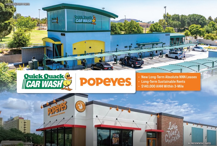 Quick Quack Car Wash & Popeye's portfolio of 2 properties for sale on LoopNet.com - Building Photo - Image 1 of 5