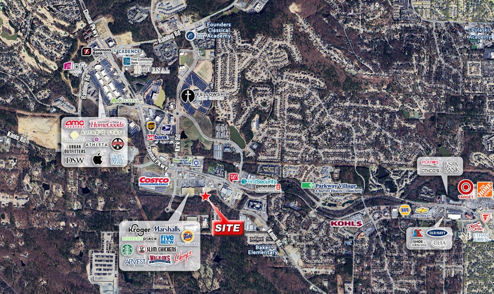 16101-16103 Chenal Pky, Little Rock, AR for lease - Aerial - Image 3 of 4