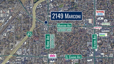 2149 Marconi Ave, Sacramento, CA - AERIAL  map view