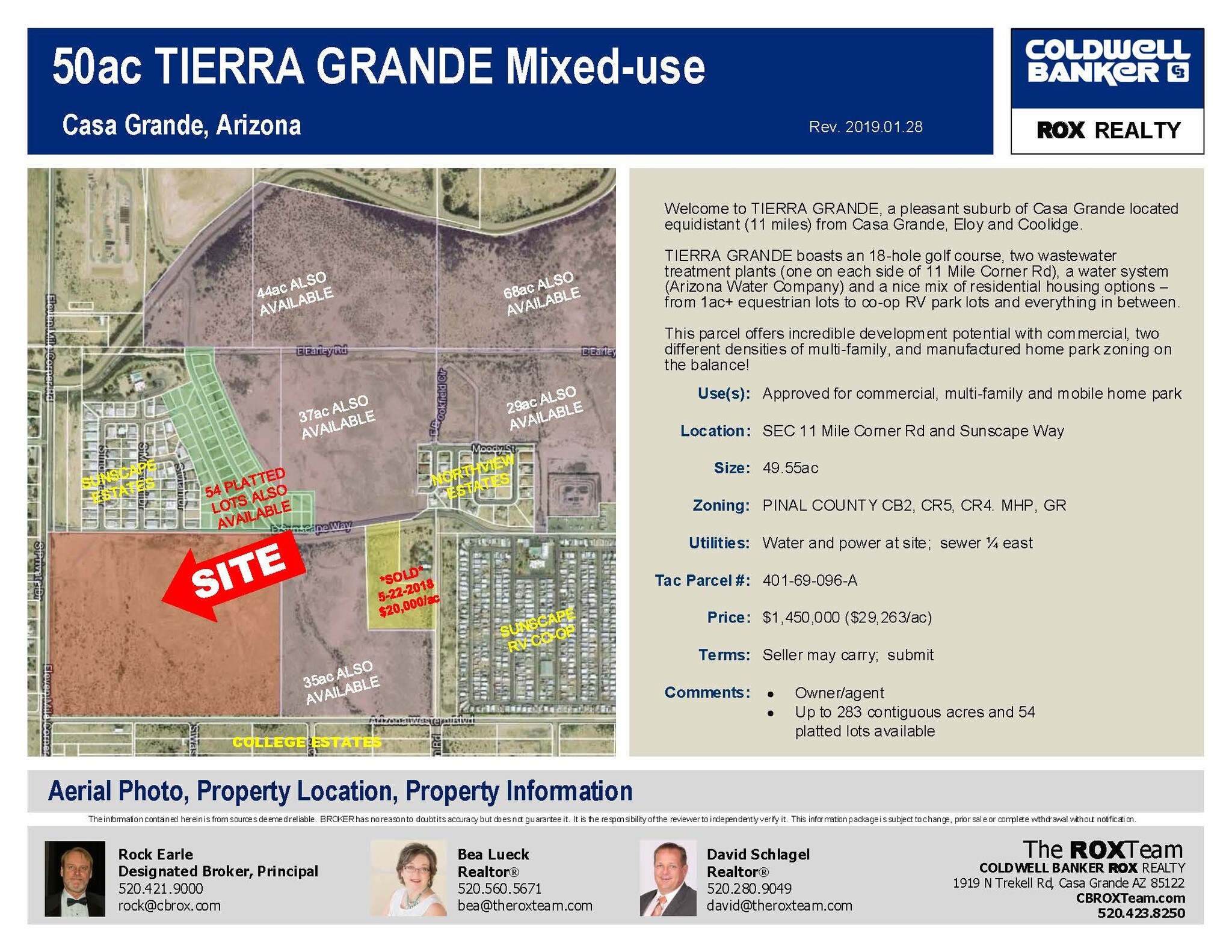 Swc Sunscape Way & Eleven Mile Corner Rd, Casa Grande, AZ for sale Aerial- Image 1 of 1