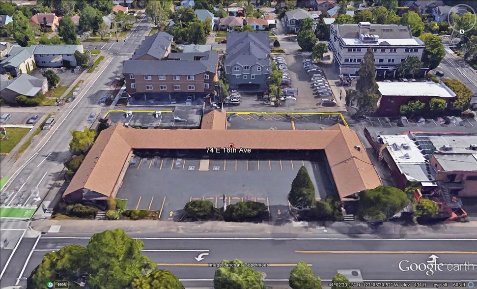 74 E 18th Ave, Eugene, OR for lease - Aerial - Image 2 of 5