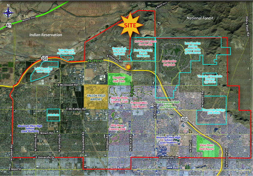 NWC N Recker Road & Loop 202 Fwy, Mesa, AZ for lease - Aerial - Image 2 of 5