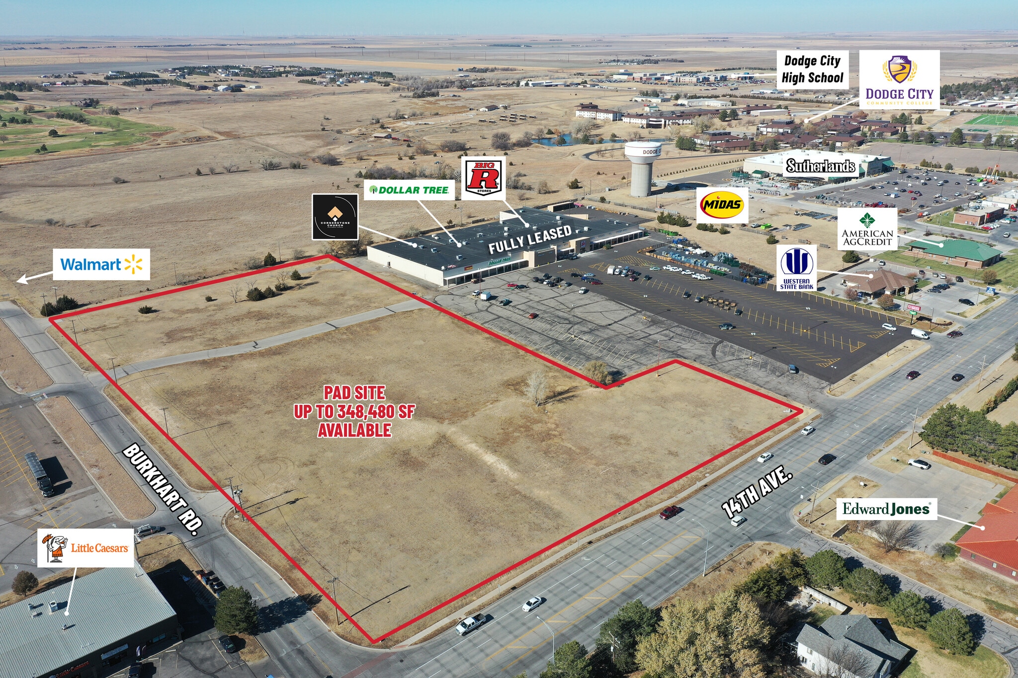 2101 14th Ave, Dodge City, KS for lease Aerial- Image 1 of 6