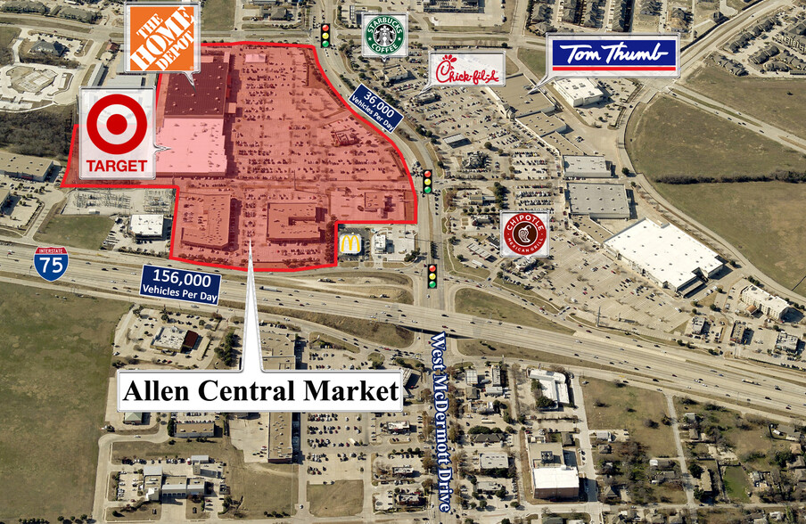 204-210 Central Expy, Allen, TX for lease - Aerial - Image 1 of 2