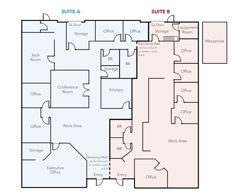 501-509 Mercury Ln, Brea, CA 92821 - Unit 505AB -  - Floor Plan - Image 1 of 1