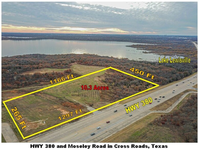 US 380 & Moseley Swc, Cross Roads, TX for sale - Aerial - Image 1 of 1