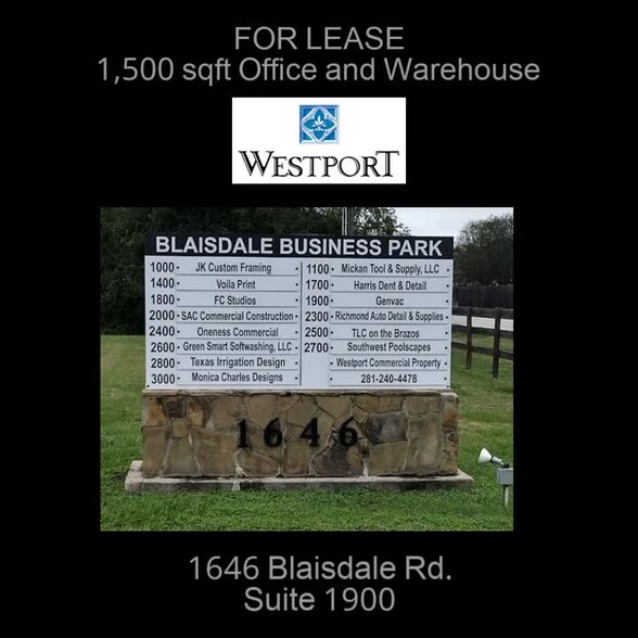 1646 Blaisdale Rd, Richmond, TX for lease - Commercial Listing Video - Image 2 of 5