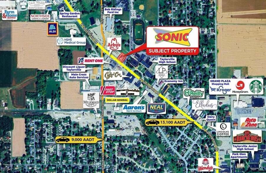 929 W Springfield Rd, Taylorville, IL for sale - Aerial - Image 2 of 3