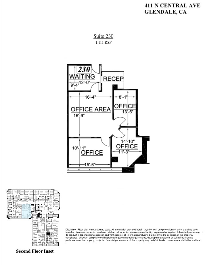 411 N Central Ave, Glendale, CA for lease Floor Plan- Image 1 of 1