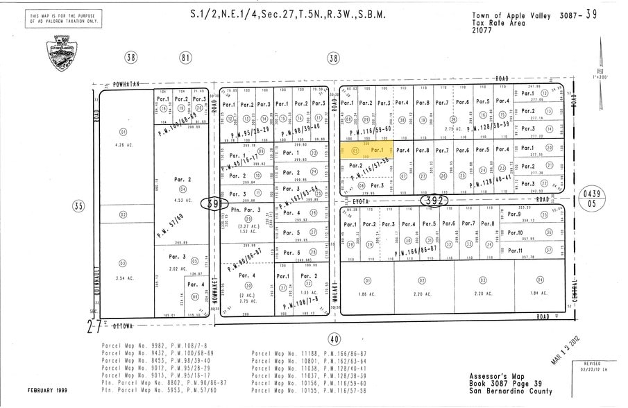 13455 Malaki Rd, Apple Valley, CA for lease - Plat Map - Image 2 of 2