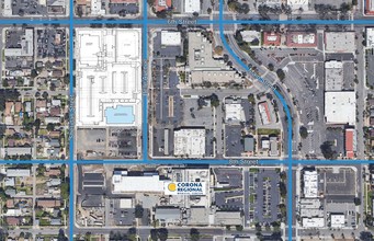 308 W 6th St, Corona, CA - aerial  map view