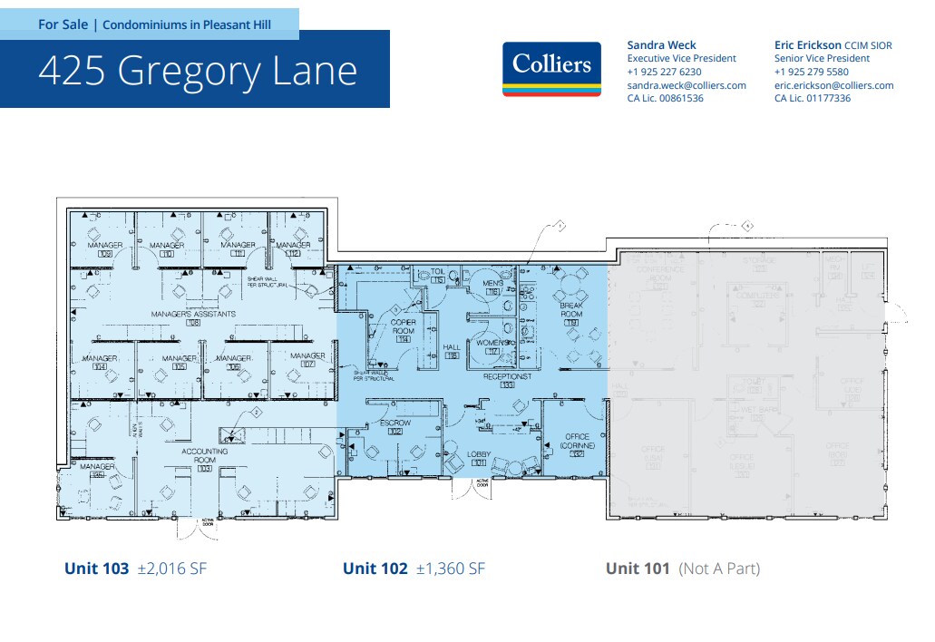 425 Gregory Ln Office Condos For Sale Pleasant Hill, CA for Sale