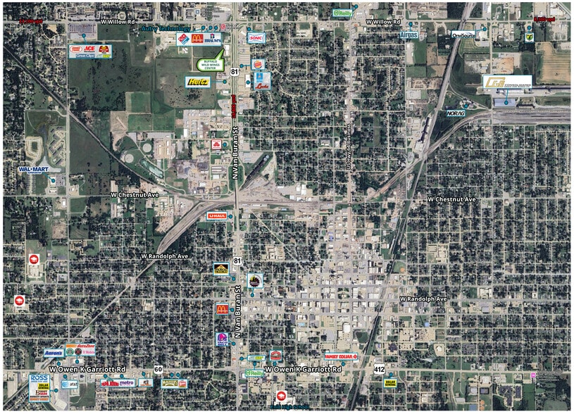 2126 N Van Buren St, Enid, OK for lease - Aerial - Image 2 of 2