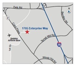 1705 Enterprise Way, Marietta, GA - AERIAL  map view