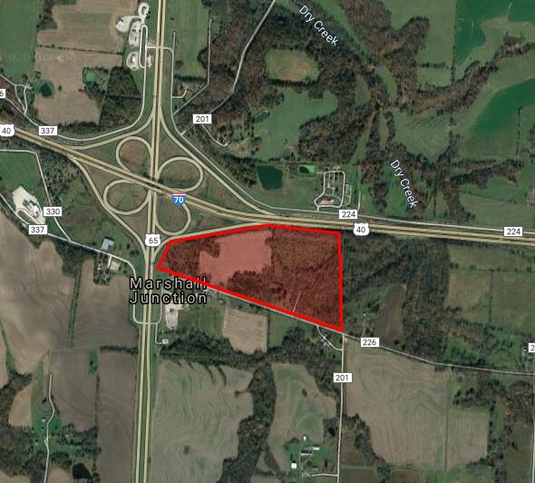 22.14 AC SE Quadrant of Hwy 70 & US 65 Intersection, Marshall Junction, MO for sale Aerial- Image 1 of 1