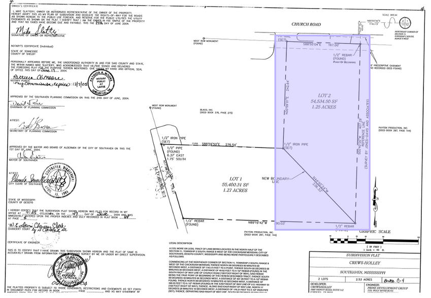 Church Rd & Hwy 51, Southaven, MS for sale - Plat Map - Image 2 of 3