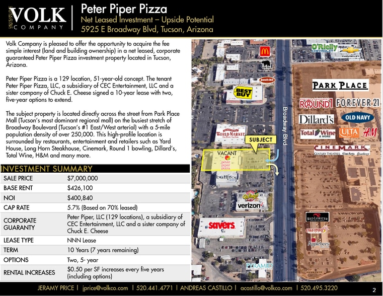 5925 E Broadway Blvd, Tucson, AZ for lease - Aerial - Image 2 of 10