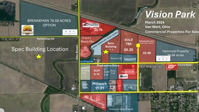 1255 Production Dr, Van Wert, OH - aerial  map view