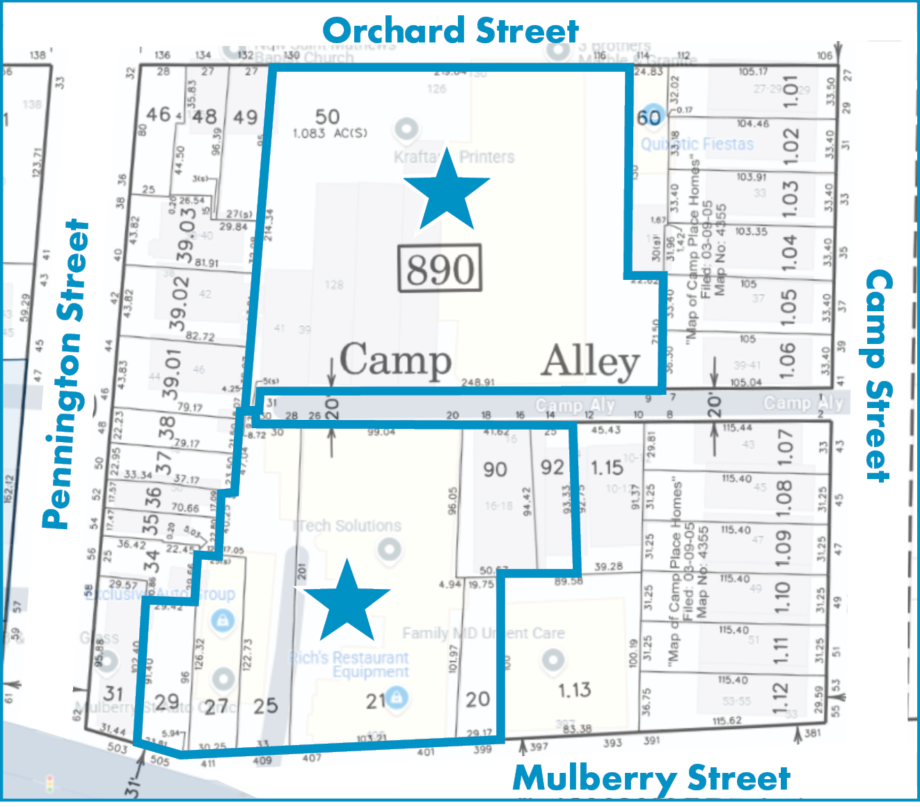 Mulberry & Orchard portfolio of 2 properties for sale on LoopNet.com Plat Map- Image 1 of 7