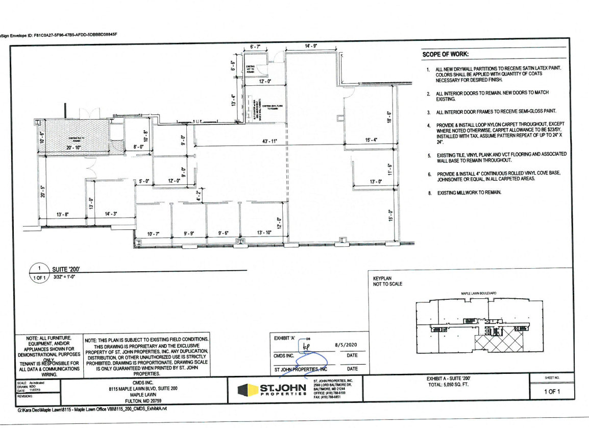 8115 Maple Lawn Blvd, Fulton, MD for lease Floor Plan- Image 1 of 1