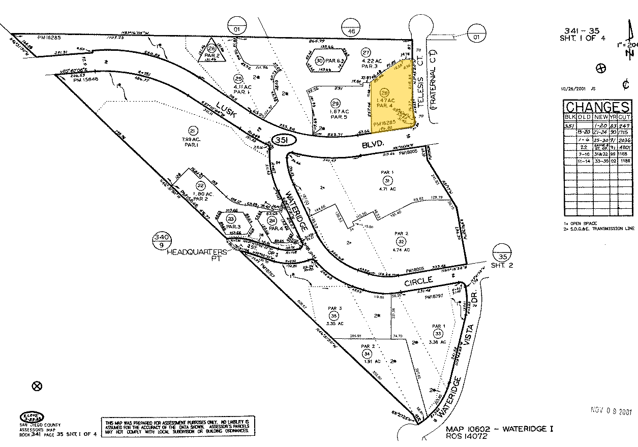 6925 Lusk Blvd, San Diego, CA for sale Plat Map- Image 1 of 1