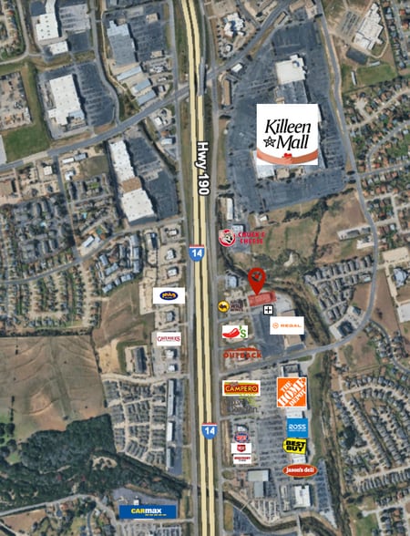 2497 E Central Texas Expy, Killeen, TX for lease - Aerial - Image 3 of 5