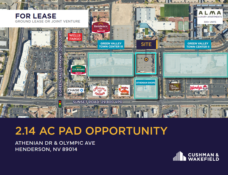 SWC Olympic Ave & Athenian Dr, Henderson, NV for lease - Aerial - Image 1 of 4