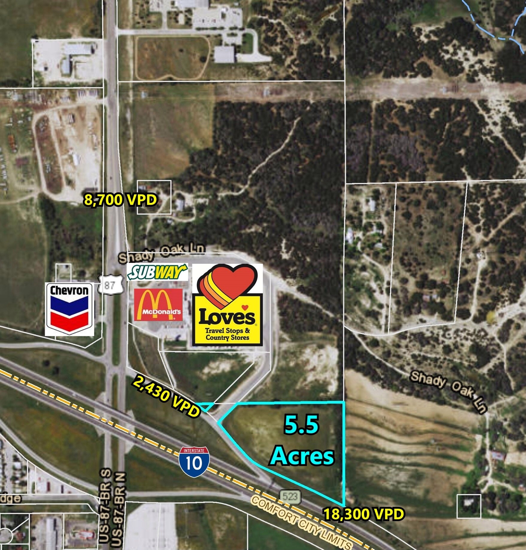 IH 10 West Loop 1087, Comfort, TX 78013