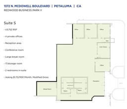 1372 N McDowell Blvd, Petaluma, CA for lease Floor Plan- Image 1 of 7