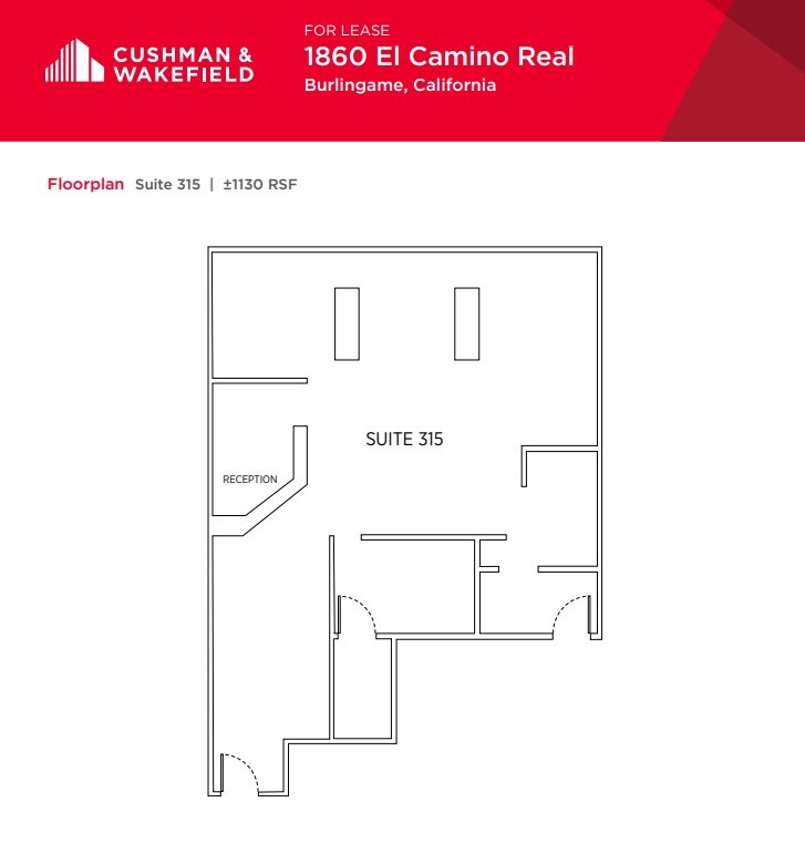 1860 El Camino Real, Burlingame, CA for lease Floor Plan- Image 1 of 1