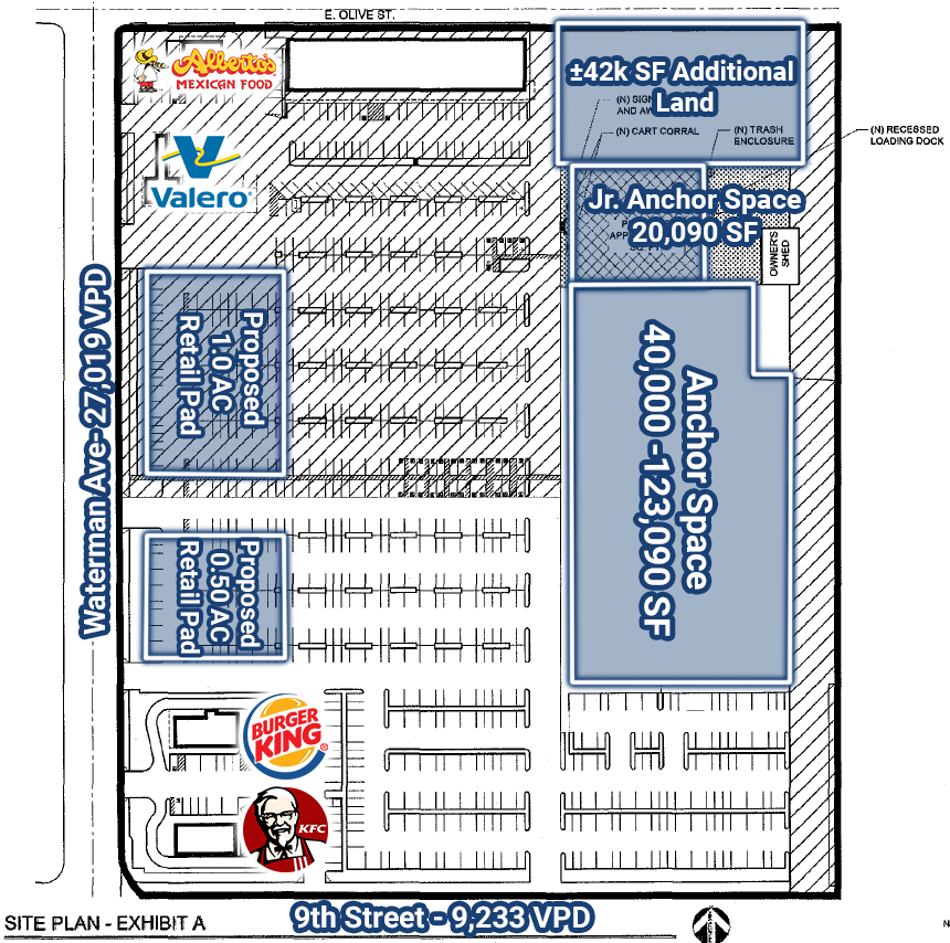 905-1055 N Waterman Ave, San Bernardino, CA for lease Floor Plan- Image 1 of 2