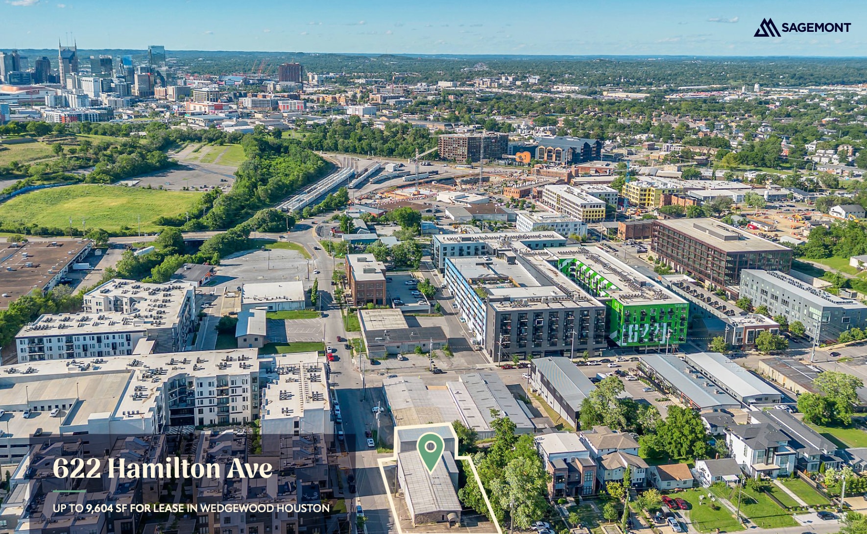 622 Hamilton Ave, Nashville, TN for lease Aerial- Image 1 of 2
