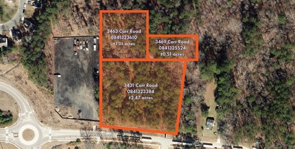 3431 Carr Rd, Durham, NC - Aerial map view
