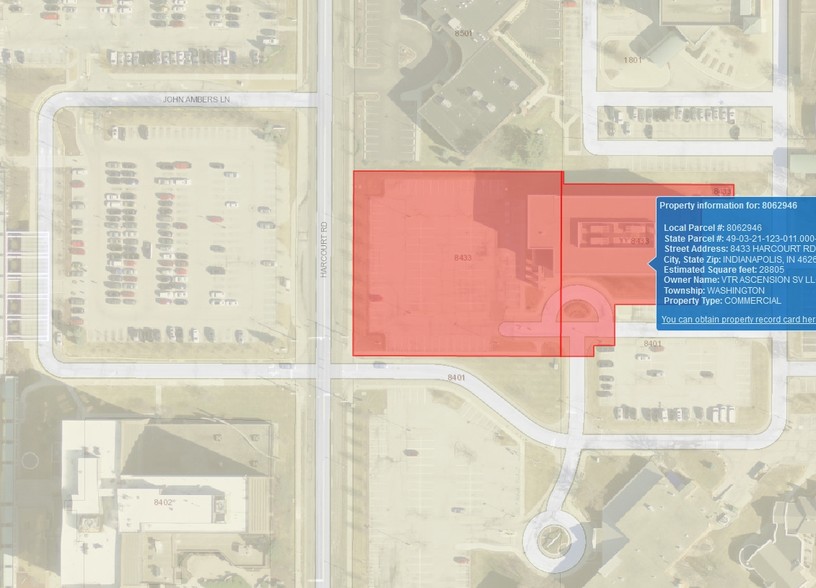 8433 Harcourt Rd, Indianapolis, IN for lease - Plat Map - Image 2 of 4