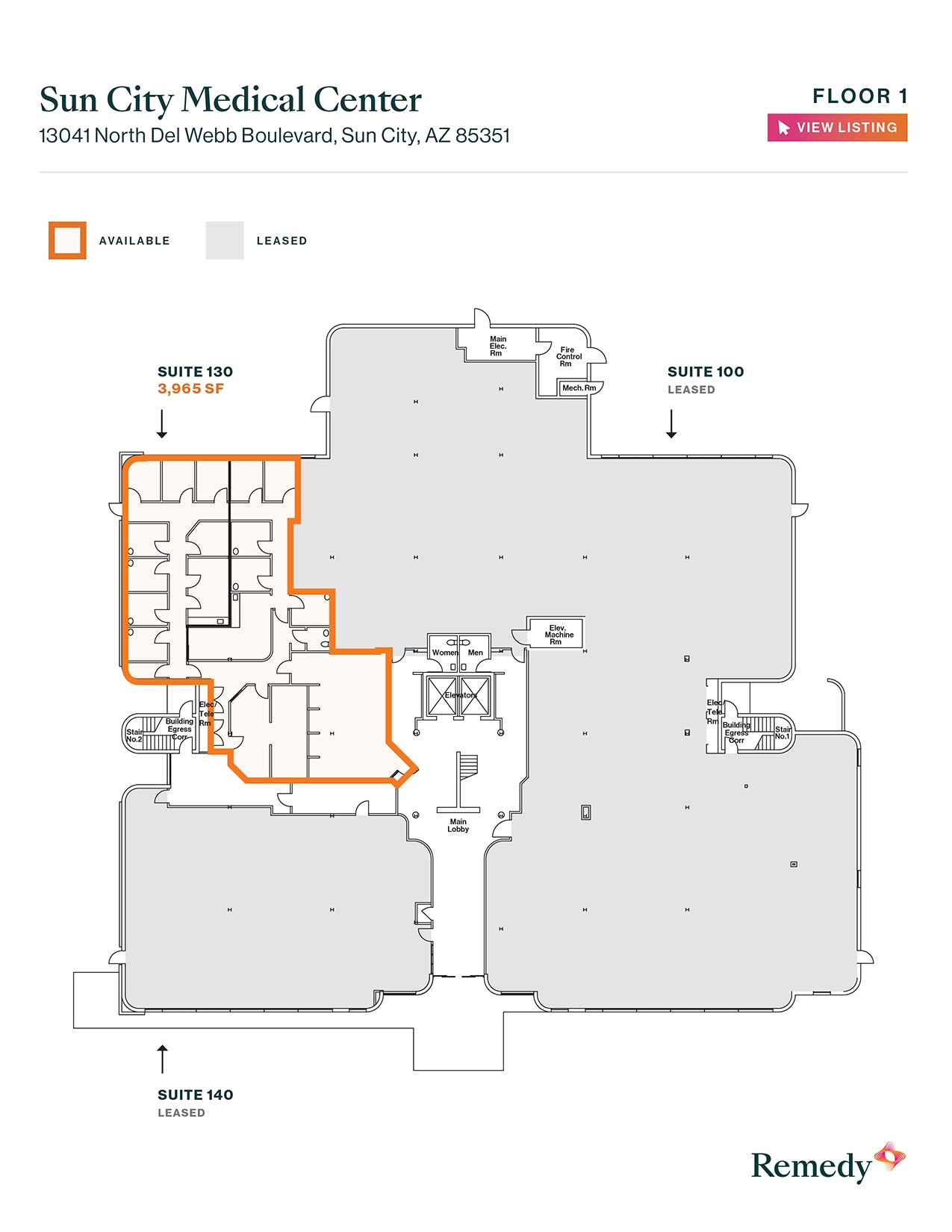 13041 N Del Webb Blvd, Sun City, AZ for lease Floor Plan- Image 1 of 2