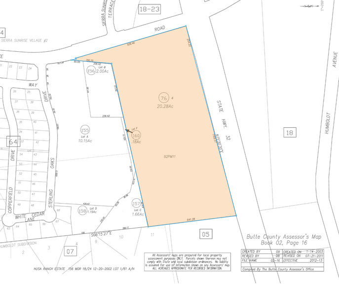 Hwy 32 & Bruce Rd, Chico, CA for sale - Plat Map - Image 3 of 3