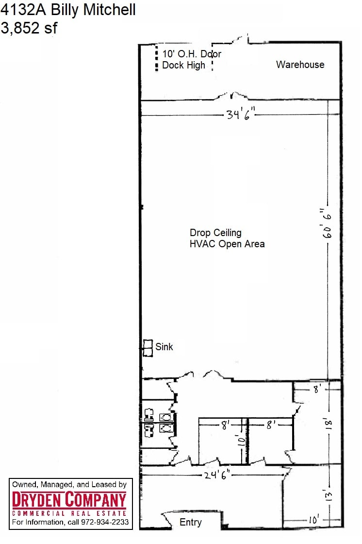 4124-4140 Billy Mitchell, Addison, TX for lease Floor Plan- Image 1 of 1