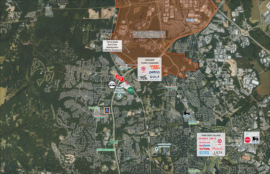 HWY 55 & Highcroft dr, Cary, NC for lease - Aerial - Image 1 of 3