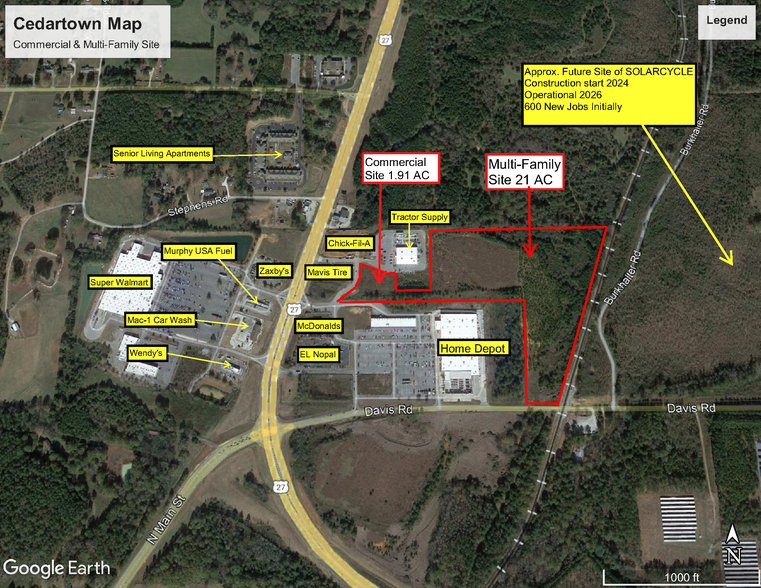 Rome Highway-US 27 and Davis Road, Cedartown, GA for sale - Aerial - Image 2 of 3