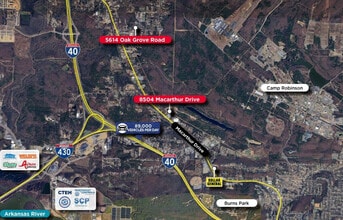 8504 Macarthur Dr, North Little Rock, AR - AERIAL map view